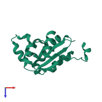 PDB entry 6agy coloured by chain, top view.