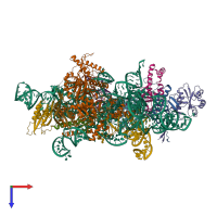 PDB entry 6ah3 coloured by chain, top view.