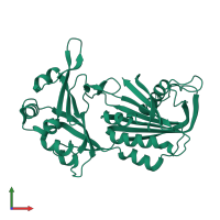 PDB entry 6ahv coloured by chain, front view.
