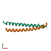 PDB entry 6akm coloured by chain, front view.