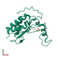 PDB entry 6akv coloured by chain, front view.