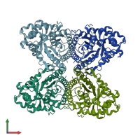 PDB entry 6ald coloured by chain, front view.