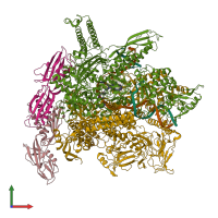 PDB entry 6alf coloured by chain, front view.