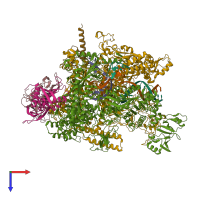 PDB entry 6alf coloured by chain, top view.