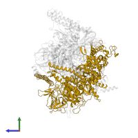 DNA-directed RNA polymerase subunit beta' in PDB entry 6alg, assembly 1, side view.