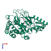 PDB entry 6alo coloured by chain, top view.