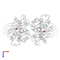 FE (II) ION in PDB entry 6alo, assembly 1, top view.