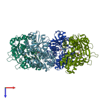 PDB entry 6amh coloured by chain, top view.