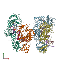 PDB entry 6anq coloured by chain, front view.