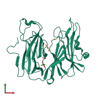PDB entry 6ao6 coloured by chain, front view.
