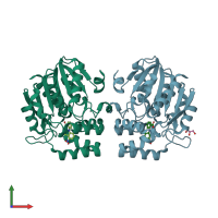 PDB entry 6ap7 coloured by chain, front view.
