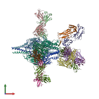 PDB entry 6apd coloured by chain, front view.
