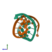 PDB entry 6ar5 coloured by chain, side view.