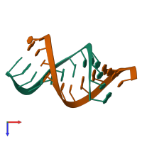 PDB entry 6ar5 coloured by chain, top view.