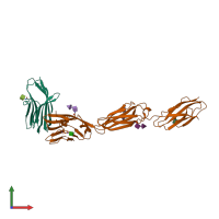 PDB entry 6arq coloured by chain, front view.