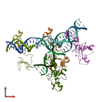 PDB entry 6asb coloured by chain, front view.