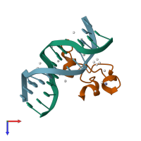 PDB entry 6asd coloured by chain, top view.