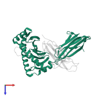 HLA class I histocompatibility antigen, B alpha chain in PDB entry 6at5, assembly 1, top view.