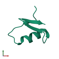 PDB entry 6atw coloured by chain, front view.