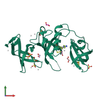 PDB entry 6au2 coloured by chain, front view.