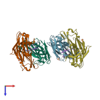 PDB entry 6au5 coloured by chain, top view.