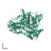 PDB entry 6aud coloured by chain, front view.