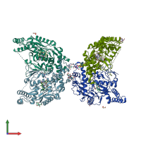 PDB entry 6av6 coloured by chain, front view.