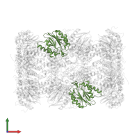 Proteasome subunit beta type-3 in PDB entry 6avo, assembly 1, front view.