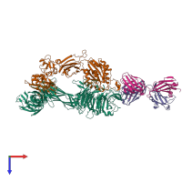 PDB entry 6avr coloured by chain, top view.