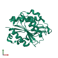 PDB entry 6avv coloured by chain, front view.