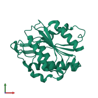 PDB entry 6avx coloured by chain, front view.