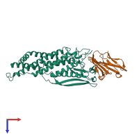 PDB entry 6avz coloured by chain, top view.