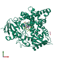 PDB entry 6ay4 coloured by chain, front view.