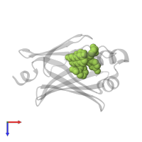 2-(6-HYDROXY-3-OXO-3H-XANTHEN-9-YL)-BENZOIC ACID in PDB entry 6ayl, assembly 1, top view.