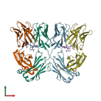 PDB entry 6azl coloured by chain, front view.