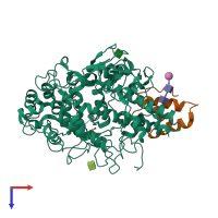 PDB entry 6azp coloured by chain, top view.