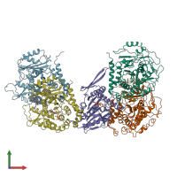 PDB entry 6b0c coloured by chain, front view.