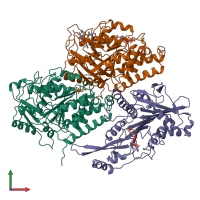 PDB entry 6b0l coloured by chain, front view.