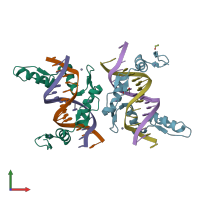 PDB entry 6b0r coloured by chain, front view.