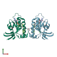 PDB entry 6b0y coloured by chain, front view.