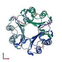 PDB entry 6b1c coloured by chain, front view.