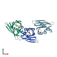 PDB entry 6b1d coloured by chain, front view.