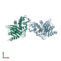 PDB entry 6b1f coloured by chain, front view.