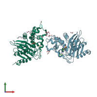 PDB entry 6b1j coloured by chain, front view.