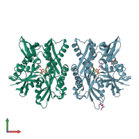 PDB entry 6b1n coloured by chain, front view.