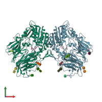 PDB entry 6b1o coloured by chain, front view.