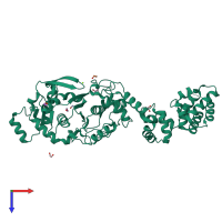 PDB entry 6b1z coloured by chain, top view.