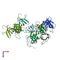 PDB entry 6b27 coloured by chain, top view.