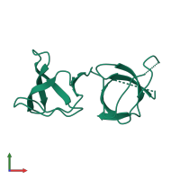 PDB entry 6b28 coloured by chain, front view.