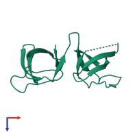 PDB entry 6b28 coloured by chain, top view.
